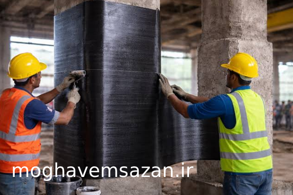 اجرای مقاوم سازی ساختمان به روش الیاف کربن اف آر پی FRP
