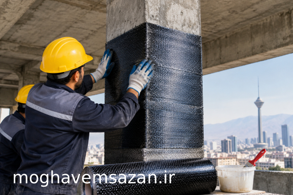 اجرای مقاوم سازی ساختمان با اف آر پی FRP در تهران